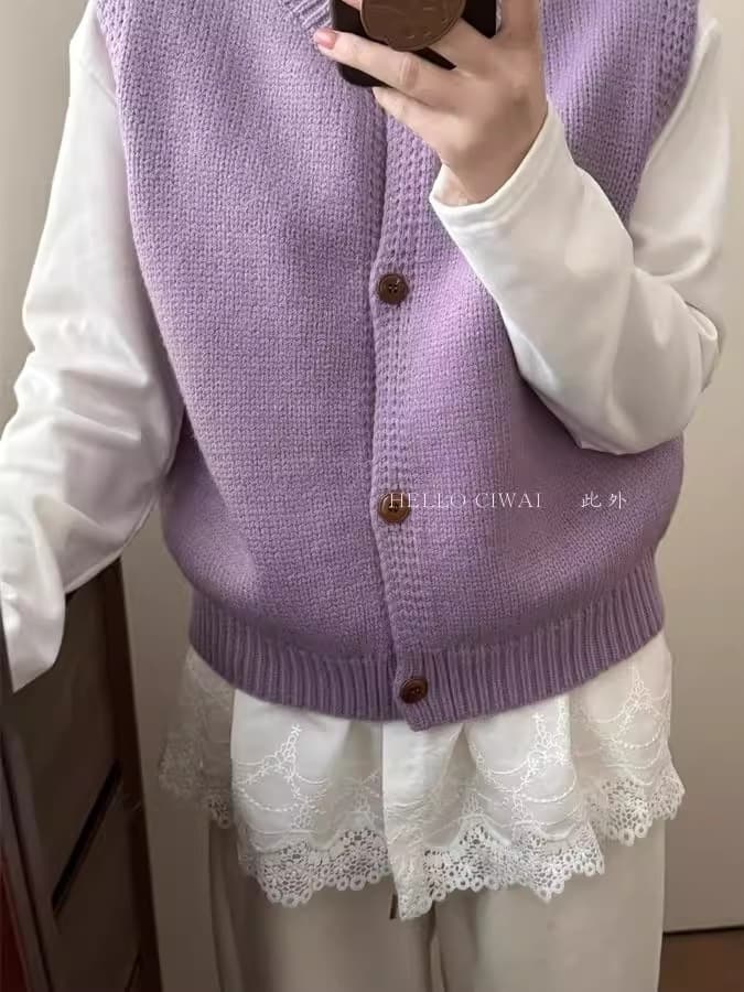 ふんわり優しい手触りのニットベスト