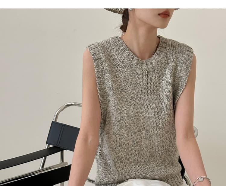 ニットベスト 涼やかバックスリットニットベスト