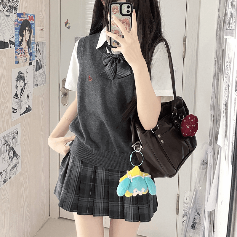 ニットベスト 学生風Vネックベスト