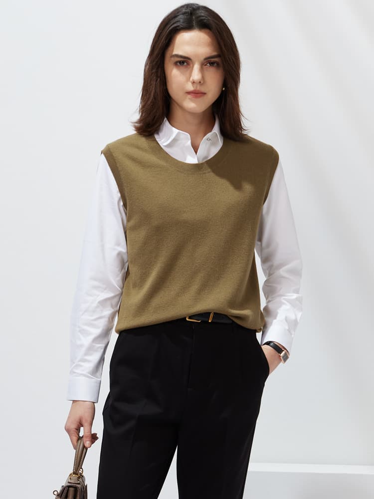 ニットベスト 上品シルエット クラシックベスト