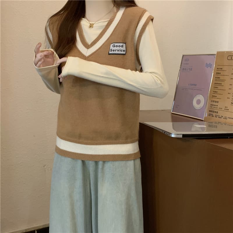  ニットベスト プレッピースタイル ベスト