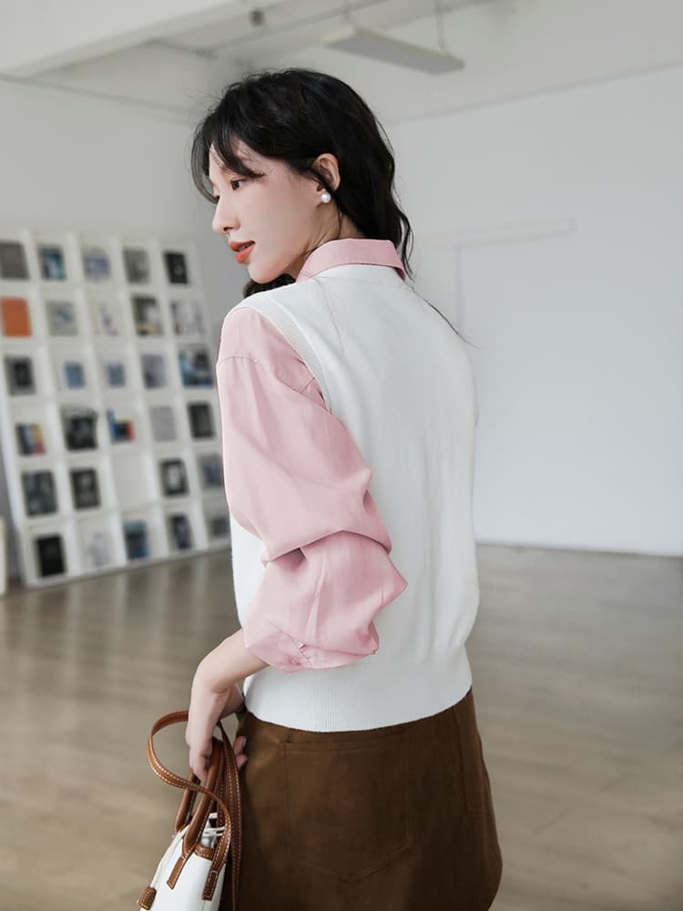 上質シンプルニットベスト