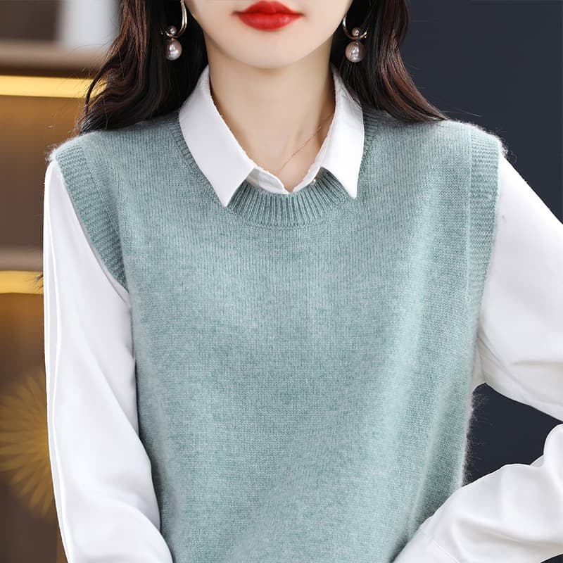 ニットベスト 上質感ふんわり重ね着ニットベスト