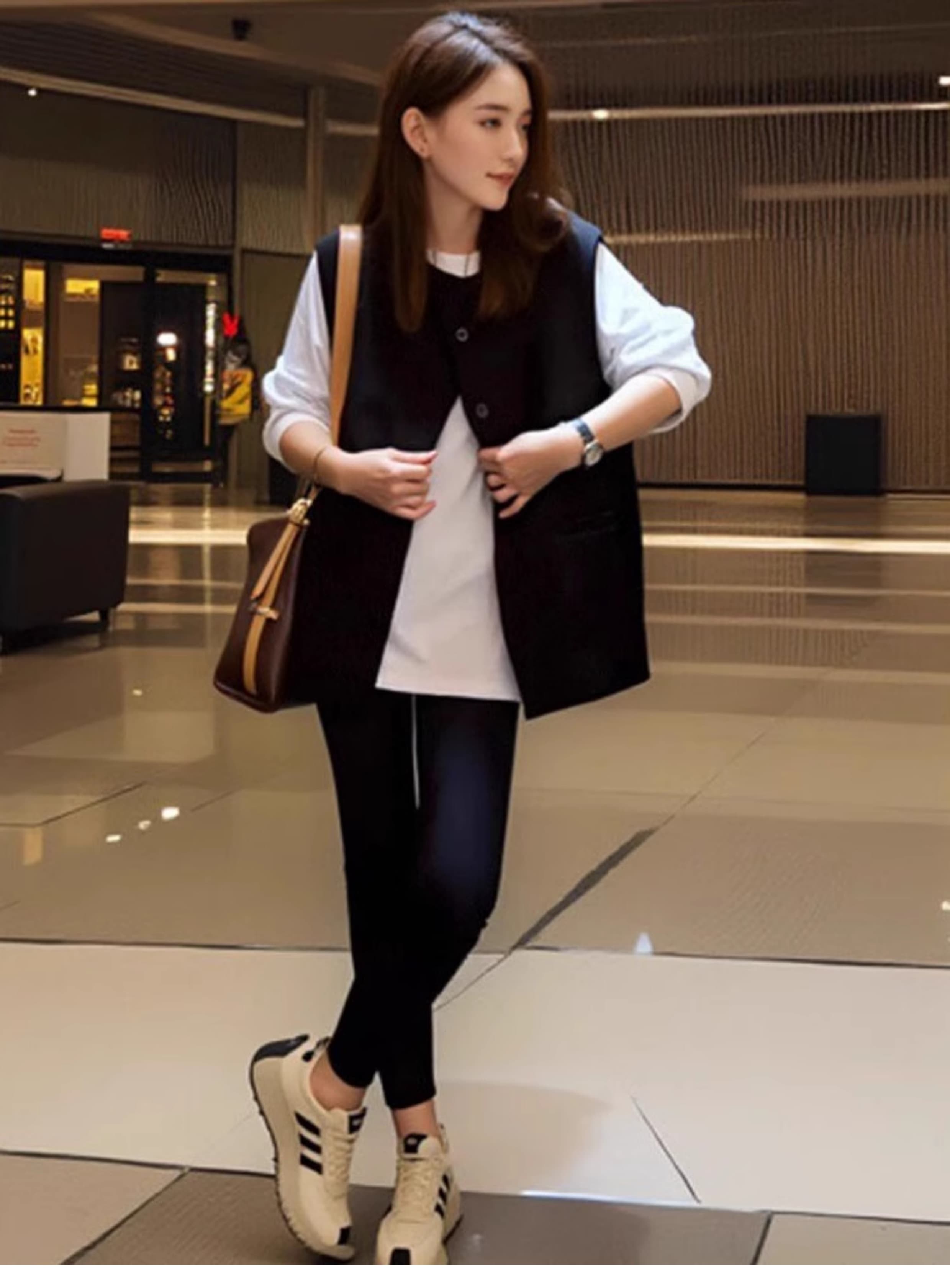 ニットベスト 上質シンプルデザインベスト