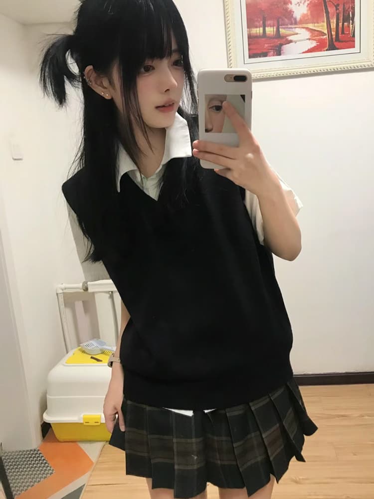 ニットベスト 上品なスクールニットベスト