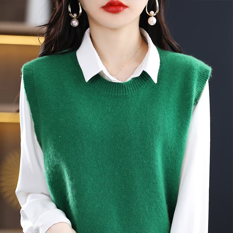 ニットベスト 上質感ふんわり重ね着ニットベスト