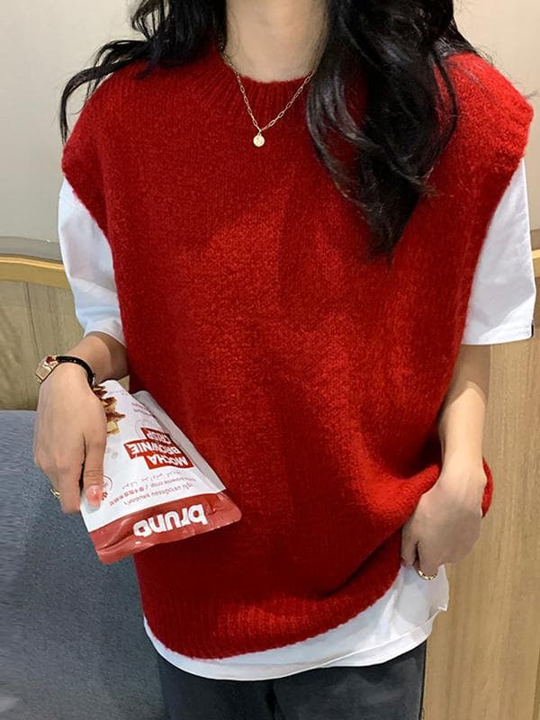ニットベスト ふんわり包む温もりベスト