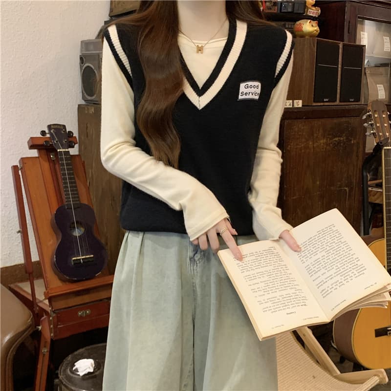  ニットベスト プレッピースタイル ベスト