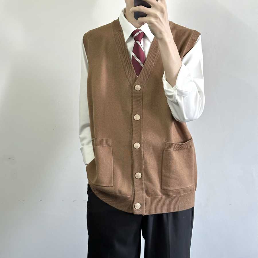 ニットベスト 学生風Vネックニットベスト