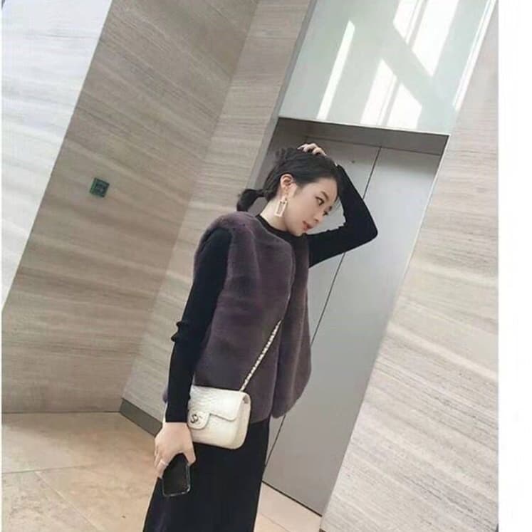 ニットベスト もこもこ柔らか重ね着ニットベスト