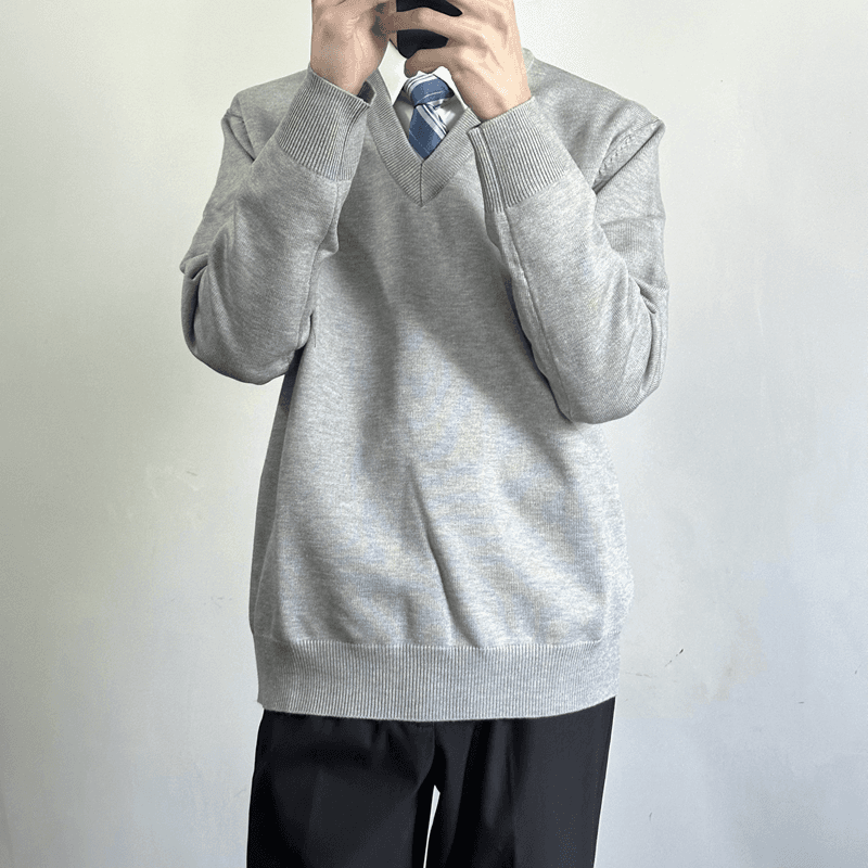 ニットベスト 学生風Vネックニットベスト