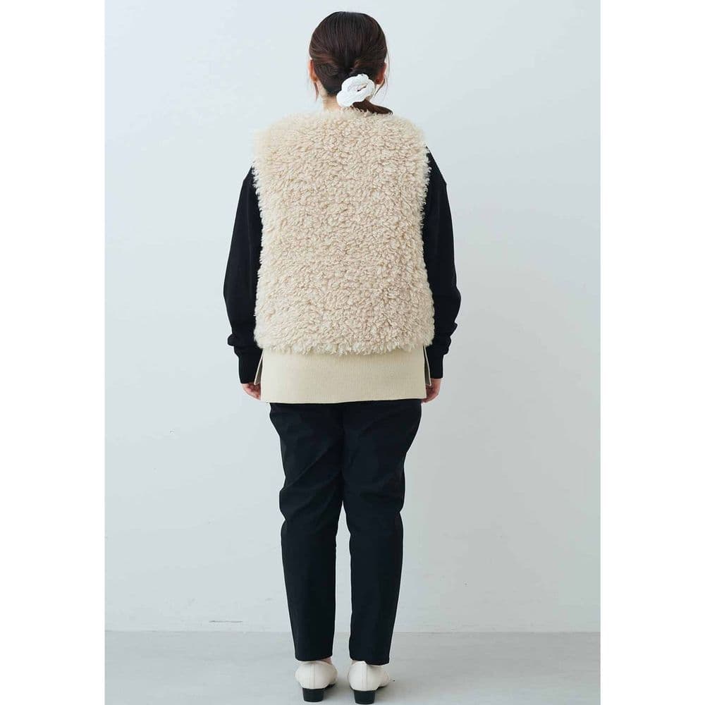 もこもこ温もりニットベスト