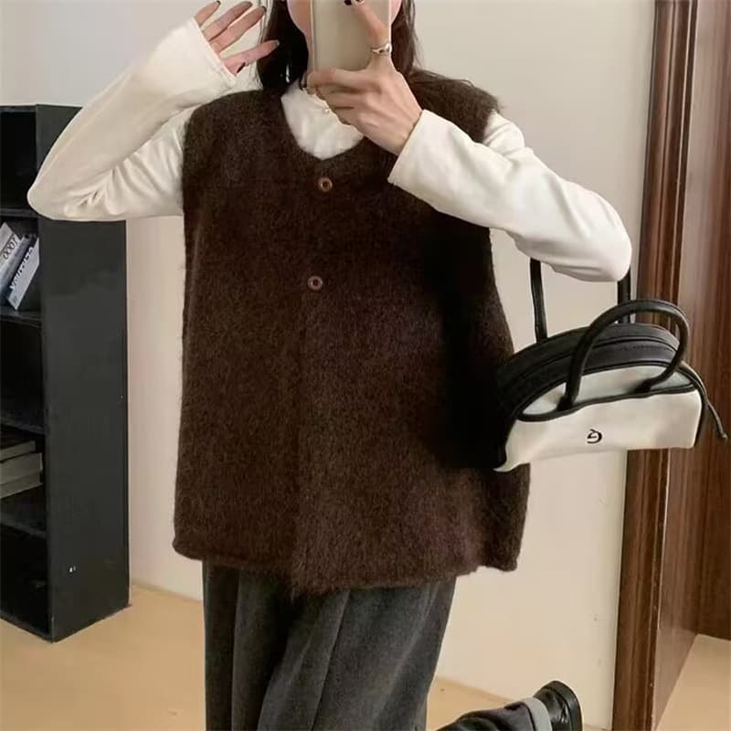 ニットベスト ふんわり質感 秋冬ニットベスト
