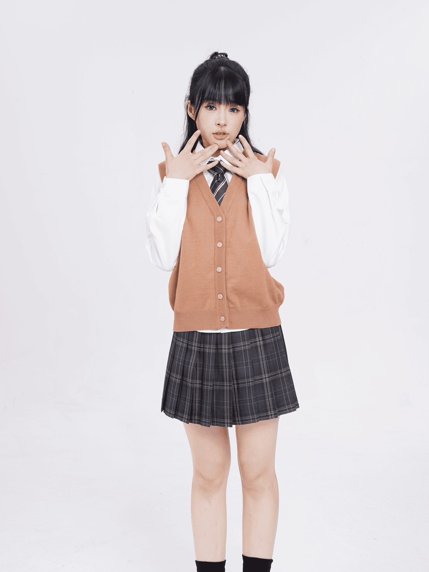 ニットベスト クラシカル制服風ニットベスト